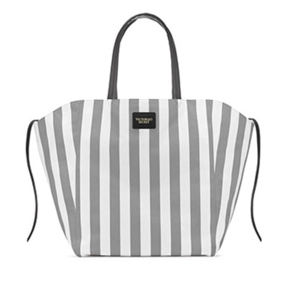 Victoria’s Secret Gray & White Striped Tote